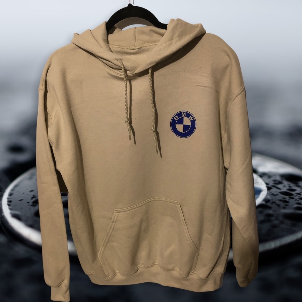 BMW Beige Hoodie with Blue Logo